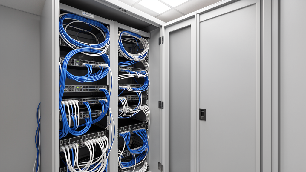 Clean network rack and structured cabling